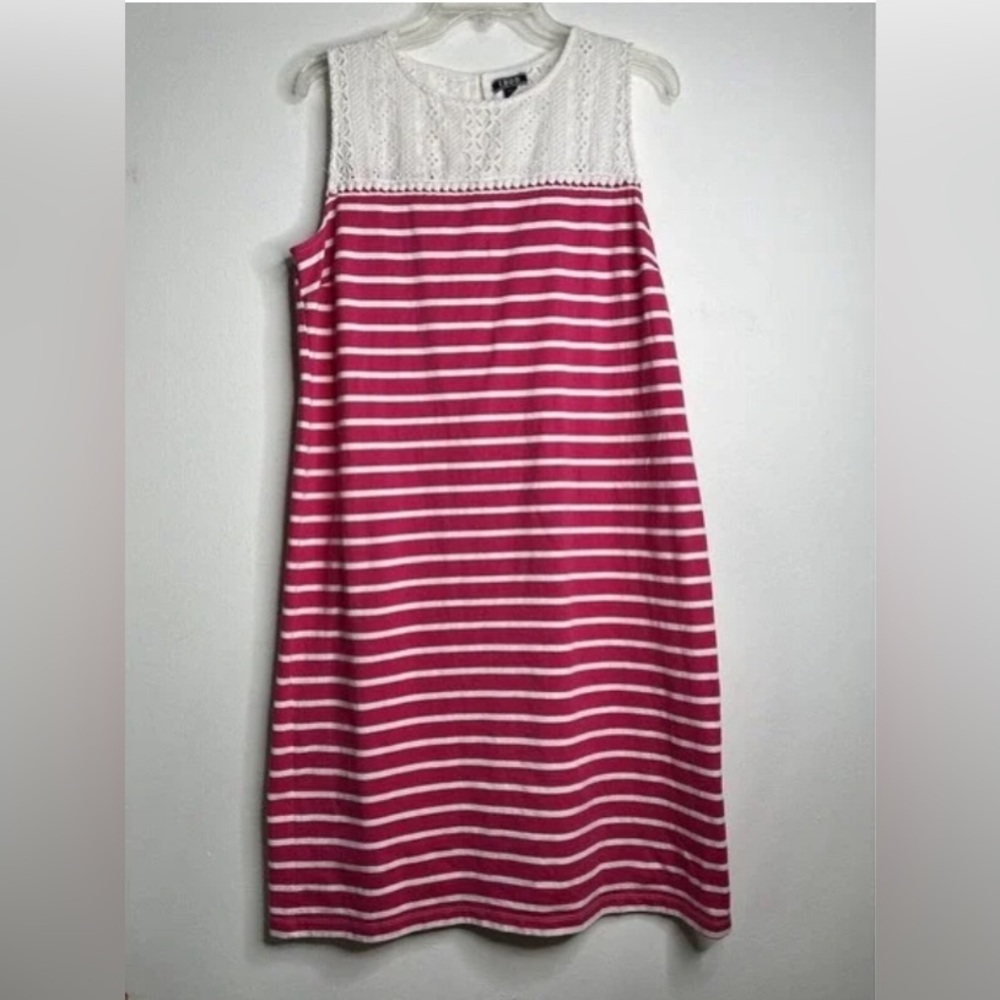 Izod Pink/White Stripe Summer Dress